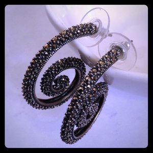 Sterling silver curly earrings